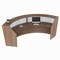 Linea Italia Reception Desk 49 in D X 46 in H, 10.3 ft W X Thermofused Laminate, Walnut, Clear ZUI316 - alternate 5